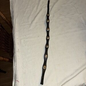 Justin Western Belt Top Grain Leather Metal Embellishment Size 30 Black 1 Inch